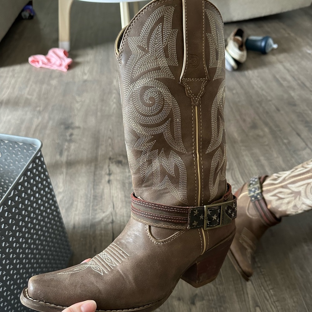 Tall heeled cowgirl boots